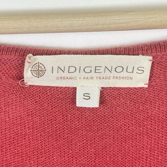 Indigenous Organic Fair Trade Peru‎ Coral Tight Knit Dolman Sweater Womens Small - Picture 5 of 6